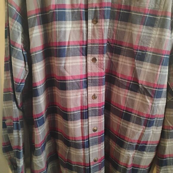 Casual Blue and Red Button Down Shirt - Picture 9 of 10